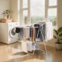 VEVOR Clothes Drying Rack, 2-Tier Foldable Laundry Dryer Rack with Sock Clips & 31 Dry Rods, Metal Height Adjustable Drying Rack