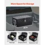 Heavy Duty Aluminum Truck Bed Tool Box, Stripes Plated Tool Box with Side Handle and Lock Keys, Storage Toolbox Chest Organizer 