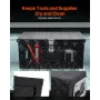 Heavy Duty Aluminum Truck Bed Tool Box, Stripes Plated Tool Box with Side Handle and Lock Keys, Storage Toolbox Chest Organizer 