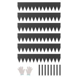 Steel Landscape Edging 6 Packs 40 x 8in Rust-Resistant for Yard Black