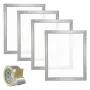 Screen Printing Kit, 4 Pieces Aluminum Silk Screen Printing Frames, 20x24inch Silk Screen Printing Frame with 355 Count Mesh, Hi