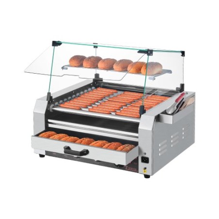 30 hotdog 11 rullelektrisk grill komfurmaskine bolle varmere 2400w