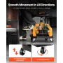 Rolling Shop Stool, Heavy-Duty Pneumatic Garage Seat with 300 lbs Capacity, Adjustable Height Roller Creeper Seat, 360° Swivel P