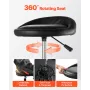 Rolling Shop Stool, Heavy-Duty Pneumatic Garage Seat with 300 lbs Capacity, Adjustable Height Roller Creeper Seat, 360° Swivel P