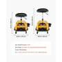 Rolling Shop Stool, Heavy-Duty Pneumatic Garage Seat with 300 lbs Capacity, Adjustable Height Roller Creeper Seat, 360° Swivel P