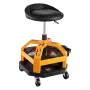 Rolling Shop Stool, Heavy-Duty Pneumatic Garage Seat with 300 lbs Capacity, Adjustable Height Roller Creeper Seat, 360° Swivel P