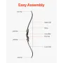 Recurve Bow and Arrows Kit, 60 inch Wooden Takedown Bows, Right Handed Ergonomic Archery Recurve Bow Package, Longbow for Outdoo