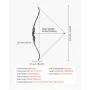 Recurve Bow and Arrows Kit, 60 inch Wooden Takedown Bows, Right Handed Ergonomic Archery Recurve Bow Package, Longbow for Outdoo