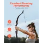 Recurve Bow and Arrows Kit, 60 inch Wooden Takedown Bows, Right Handed Ergonomic Archery Recurve Bow Package, Longbow for Outdoo