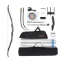 Recurve Bow and Arrows Kit, 60 inch Wooden Takedown Bows, Right Handed Ergonomic Archery Recurve Bow Package, Longbow for Outdoo