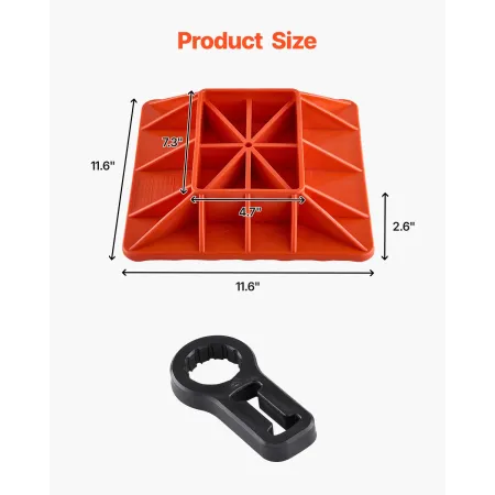 High Lift Jack Base and Handle Keeper, 295 x 295 mm Off Road Jack Stand Base with 7000 Pound Capacity, Heavy-Duty Farm Jacks Sup