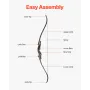 Recurve Bow and Arrows Kit, 60 inch Wooden Takedown Bows, Right Handed Ergonomic Archery Recurve Bow Package, Longbow for Outdoo