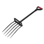 Garden Fork, 5-Tine Gardening Pitchfork with Metal Handle, 41 in Heavy Duty Digging Fork with Y Grip, Forged Steel Spading Fork 