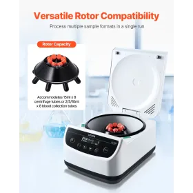 VEVOR Centrifuge Machine, 100-1900xg RCF Electric Laboratory Centrifuge Machine with 1 Rotor for 2/5/10/15ml Tube Capacity, Low 
