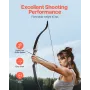 Recurve Bow and Arrows Kit, 60 inch Wooden Takedown Bows, Right Handed Ergonomic Archery Recurve Bow Package, Longbow for Outdoo