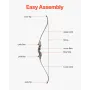 Recurve Bow and Arrows Kit, 60 inch Wooden Takedown Bows, Right Handed Ergonomic Archery Recurve Bow Package, Longbow for Outdoo