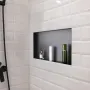 Shower Niche, 33.0 x 63.5 x 10.2 cm Frameless Recessed Wall Niche, Heavy-duty Stainless Steel Modern Shampoo Storage Organizer, 