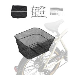 Bagcykelkurv Wire Mesh Bicycle Basket With Cargo Net vandtæt dækning