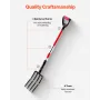 VEVOR Garden Fork, 4-Tine Gardening Pitchfork with Fiberglass Handle, 45 in Heavy Duty Digging Fork with Y Grip, Forged Steel Sp
