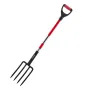 VEVOR Garden Fork, 4-Tine Gardening Pitchfork with Fiberglass Handle, 45 in Heavy Duty Digging Fork with Y Grip, Forged Steel Sp