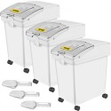 Ingredient Bin, 5.5 Gallons Capacity Ingredient Storage Bin, PP Material Flour Bins On Wheels, White Shelf Ingredient Bin with