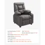 Kids Reclining Chair, Toddler Recliner with Cup Holders and Pockets, 107° to 126° Adjustable Backrest, Breathable Polyester Fabr