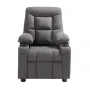 Kids Reclining Chair, Toddler Recliner with Cup Holders and Pockets, 107° to 126° Adjustable Backrest, Breathable Polyester Fabr