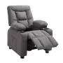 Kids Reclining Chair, Toddler Recliner with Cup Holders and Pockets, 107° to 126° Adjustable Backrest, Breathable Polyester Fabr