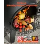 Chiminea, 18 Inch Outdoor Wood Burning Firepit, Spherical Fireplace for BBQ & Warming, Outside Wooden Fire Pit with Grill Mesh, 