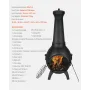 Chiminea, 18 tommer udendørs brændeovn, sfærisk pejs til grill