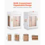 Jewelry Box, 360° Rotating Jewelry Organizer with Magnetic Door, Acrylic Window and Built-in 4 Necklace Hooks, Spacious Storage 