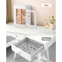 Jewelry Box, 360° Rotating Jewelry Organizer with Magnetic Door, Acrylic Window and Built-in 4 Necklace Hooks, Spacious Storage 