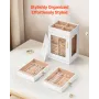 Jewelry Box, 360° Rotating Jewelry Organizer with Magnetic Door, Acrylic Window and Built-in 4 Necklace Hooks, Spacious Storage 