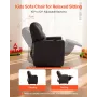 Kids Reclining Chair, Toddler Recliner with Cup Holder, 101° to 121° Adjustable Backrest, Easy-to-Clean PU Leather Recliner Couc