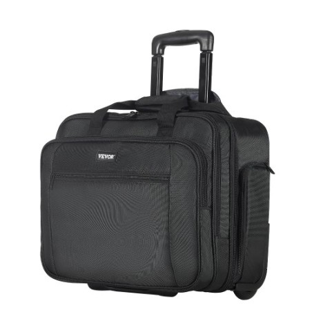 Rolling Laptop Bag 17.3 Inch Wheeled Computer Bag for Women & Men Black