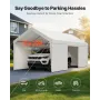 VEVOR Carport, 10 x 20 FT Outdoor Car Canopy, Potable Carport with Removable Sidewalls & Door, Heavy Duty Car Shelter, UV-Resist