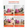 Kids Reclining Chair, Toddler Recliner with Cup Holder, 101° to 121° Adjustable Backrest, Easy-to-Clean PU Leather Recliner Couc