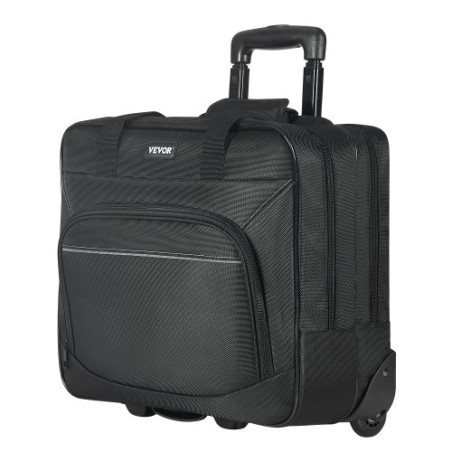 Rolling Laptop Bag 15.6 Inch Wheeled Computer Bag for Women & Men Black