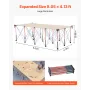 Portable Folding Workstand, 2455 x 1260 mm Collapsible Workbench, 2724 kg Weight Capacity, No Assembly Foldable Work Stand with 