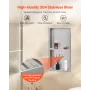 Shower Niche, 33.0 x 63.5 x 10.2 cm Recessed Wall Niche Double-layer, with Hollowed-out Divider, Heavy-duty Stainless Steel Mode