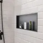 Shower Niche, 33.0 x 63.5 x 10.2 cm Recessed Wall Niche, Heavy-duty Stainless Steel Modern Soap & Shampoo Storage Organizer, Sea