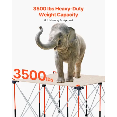 VEVOR bærbart sammenklappeligt arbejdsbord, 1264 x 1264 mm sammenklappeligt arbejdsbord, 1589 kg Vægtkapacitet, ingen montering