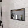 Shower Niche, 33.0 x 63.5 x 10.2 cm Recessed Wall Niche With LED Strip, Heavy-duty Stainless Steel Modern Shampoo Storage Organi