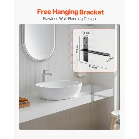 VEVOR T Shelf Brackets 2 Pcs, 200 lbs/90 kg Weight Capacity, 14x2.89x12 in / 355.6x73.5x304.8 mm, Solid Steel Heavy Duty Bracket