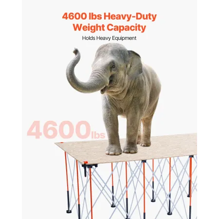 VEVOR Portable Folding Workstand, 2445 x 1255 mm Collapsible Workbench, 2724 kg Weight Capacity, No Assembly Foldable Work Stand