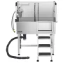 VEVOR 96.5 cm Stainless Steel Dog Washing Station, Pet Grooming Tub with Hot & Cold Faucet, Showerhead, Home Wash Sink, Fits Sma