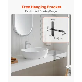 VEVOR T Shelf Brackets 2 Pcs, 200 lbs/90 kg Weight Capacity, 12x2.89x12 in / 304.8x73.5x304.8 mm, Solid Steel Heavy Duty Bracket