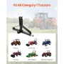 3 Point Trailer Hitch with 2 in Receiver, 3pt Quick Hitch Attachment for Category 1 Tractor, 3000lbs Capacity, Tow Drawbar Adapt