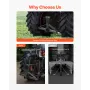 3 Point Trailer Hitch with 2 in Receiver, 3pt Quick Hitch Attachment for Category 1 Tractor, 3000lbs Capacity, Tow Drawbar Adapt