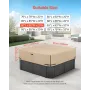 VEVOR Outdoor Hot Tub Cover, 90x90x20in/2285x2285x508mm Vejr- og vandtæt Hot Tub Cover Protector, 600D Heavy Duty Oxfor